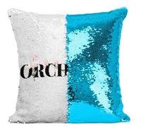Fabulous Coussin avec Housse Sequin - Paillettes Turquoise Orchidée Minimaliste [40 x 40 cm] Turquoise G