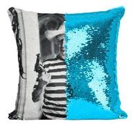 Fabulous Coussin avec Housse Sequin - Paillettes Turquoise Pablo Picasso Pistolet [40 x 40 cm] Turquoise G