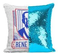 Fabulous Coussin avec Housse Sequin - Paillettes Turquoise René Coty [40 x 40 cm] Turquoise G