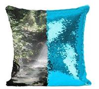Fabulous Coussin avec Housse Sequin - Paillettes Turquoise Riviere de Sous Bois Rayon de Soleil [40 x 40 cm] Turquoise G