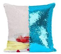 Fabulous Coussin avec Housse Sequin - Paillettes Turquoise Smoothie Banane Fraise Framboise [40 x 40 cm] Turquoise G