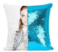 Fabulous Coussin avec Housse Sequin - Paillettes Turquoise Sophie Turner Actrice [40 x 40 cm] Turquoise G