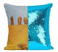Fabulous Coussin avec Housse Sequin - Paillettes Turquoise STT Tryptich Angel Jove [40 x 40 cm] Turquoise G
