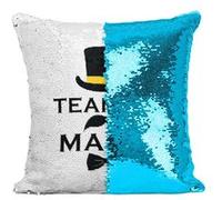 Fabulous Coussin avec Housse Sequin - Paillettes Turquoise Team du Marié Smoking [40 x 40 cm] Turquoise G