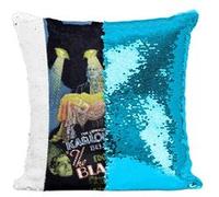Fabulous Coussin avec Housse Sequin - Paillettes Turquoise the Black Cat Cinéma Vintage [40 x 40 cm] Turquoise G