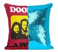 Fabulous Coussin avec Housse Sequin - Paillettes Turquoise The Doors Jim Morrison L.A. Woman [40 x 40 cm] Turquoise G