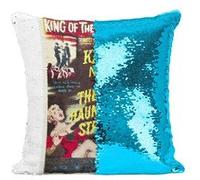 Fabulous Coussin avec Housse Sequin - Paillettes Turquoise The Haunted Strangler Cinéma Vintage [40 x 40 cm] Turquoise G