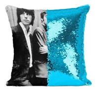 Fabulous Coussin avec Housse Sequin - Paillettes Turquoise The Yardbirds Eric Clapton Jimmy Page 70's [40 x 40 cm] Turquoise G