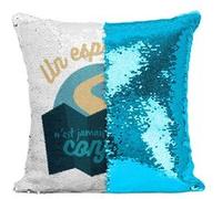 Fabulous Coussin avec Housse Sequin - Paillettes Turquoise Un Esprit Libre, Jamais Confiné [40 x 40 cm] Turquoise G