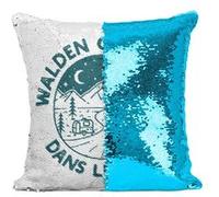 Fabulous Coussin avec Housse Sequin - Paillettes Turquoise Walden ou la vie dans les bois [40 x 40 cm] Turquoise G