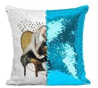 Fabulous Coussin avec Housse Sequin - Paillettes Turquoise Where did all my money Goya ? [40 x 40 cm] Turquoise G