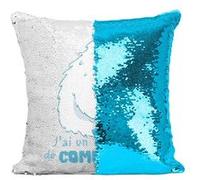 Fabulous Coussin avec Housse Sequin - Paillettes Turquoise Yéti de Compagnie [40 x 40 cm] Turquoise G