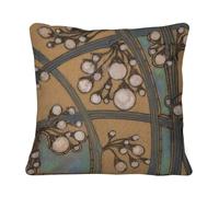 Fabulous Coussin avec sa Housse en Lin - Art Nouveau Fleur Elegant Moderne Decoratif Design - 40 x 40 cm