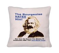 Fabulous Coussin avec sa Housse en Lin - Bourgeoise Karl Marx Meme Collage Vintage Illustration Art Humour Parodie - 40 x 40 cm