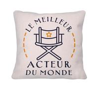 Fabulous Coussin avec sa Housse en Lin - Le Meilleur Acteur du Monde Cinema Theatre Comédien - 40 x 40 cm