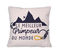 Fabulous Coussin avec sa Housse en Lin - Le Meilleur Grimpeur du Monde Escalade Montagne Grimpe - 40 x 40 cm