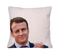 Fabulous Coussin avec sa Housse en Lin - Macron Clin d'oeil President France Humour Meme - 40 x 40 cm