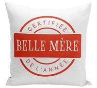 Fabulous Coussin blanc Certifiée Belle-Mère de l'Année Belle-Maman [40x40 cm] Blanc G