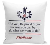 Fabulous Coussin blanc François Hollande - Discours en Anglais [40x40 cm] Blanc G