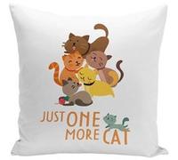 Fabulous Coussin blanc Just One More Cat [40x40 cm] Blanc G