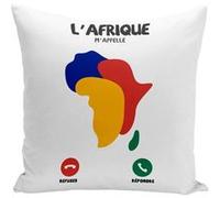 Fabulous Coussin blanc L'Afrique m'appelle Continent [40x40 cm] Blanc G