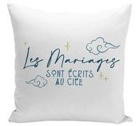 Fabulous Coussin blanc Les Mariages sont écrits au Ciel [40x40 cm] Blanc G