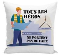 Fabulous Coussin blanc Les Vrais Héros - Ingénieur [40x40 cm] Blanc G