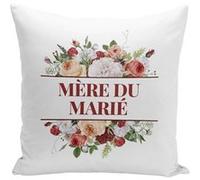 Fabulous Coussin blanc Mère du Marié Bouquet Fleurs [40x40 cm] Blanc G