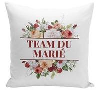Fabulous Coussin blanc Team du Marié Bouquet Fleurs [40x40 cm] Blanc G