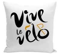 Fabulous Coussin blanc Vive le Vélo [40x40 cm] Blanc G