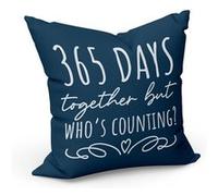 Fabulous Coussin Bleu 365 Days Together but Who's Counting [40x40 cm] Bleu G