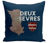Fabulous Coussin bleu Deux-Sèvres carte ancienne [40x40 cm] Bleu G