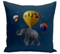 Fabulous Coussin bleu Éléphant Mongolfière [40x40 cm] Bleu G