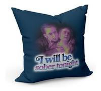 Fabulous Coussin Bleu I will be Sober Tonight [40x40 cm] Bleu G