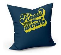 Fabulous Coussin Bleu Know Your Worth [40x40 cm] Bleu G