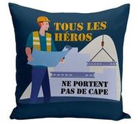 Fabulous Coussin bleu Les Vrais Héros - Ingénieur [40x40 cm] Bleu G