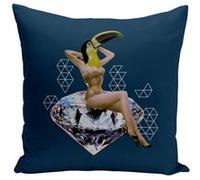 Fabulous Coussin bleu Pin up Toucan et Diamant [40x40 cm] Bleu G