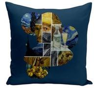 Fabulous Coussin bleu Van Gogh collage moderne [40x40 cm] Bleu G