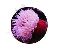 Fabulous Coussin de Chaise Rond Anemone de Mer Rouge et Rose Plongée Vie sous Marine - 40cm - Galette de Chaise