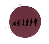 Fabulous Coussin de Chaise Rond Rouge - Evolution Vielle à Roue Musique Instrument Musicien - diamètre 40 cm - Galette de Chaise