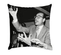 Fabulous Coussin en Velours Blanc - Jacques Chirac Vintage Toast Boit de l'Alcool President France - 40 x 40 cm - Toucher Velours - Housse et Coussin Inclus