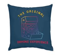 Fabulous Coussin en Velours Bleu - The Original Gaming Experience Arcade Jeux Video Game Retro Gaming - 40 x 40 cm - Toucher Velours - Housse et Coussin Inclus