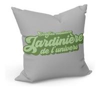 Fabulous Coussin Gris Certifiée meilleure Jardiniere de l'univers [40x40 cm] Gris G