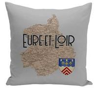 Fabulous Coussin gris Eure et Loir carte ancienne [40x40 cm] Gris G