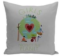 Fabulous Coussin gris Girls Protect The Planet [40x40 cm] Gris G