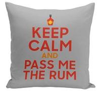 Fabulous Coussin gris Keep Calm and Pass me the Rum [40x40 cm] Gris G