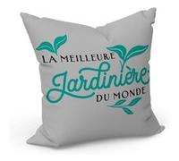 Fabulous Coussin Gris La Meilleure Jardiniere du Monde [40x40 cm] Gris G