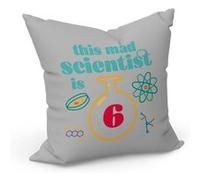 Fabulous Coussin Gris This Mad Scientist is 6 [40x40 cm] Gris G