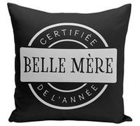 Fabulous Coussin noir Certifiée Belle-Mère de l'Année Belle-Maman [40x40 cm] Noir G
