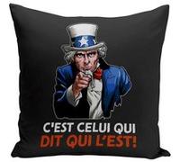 Fabulous Coussin noir C'est Celui qui Dit qui l'Est [40x40 cm] Noir G